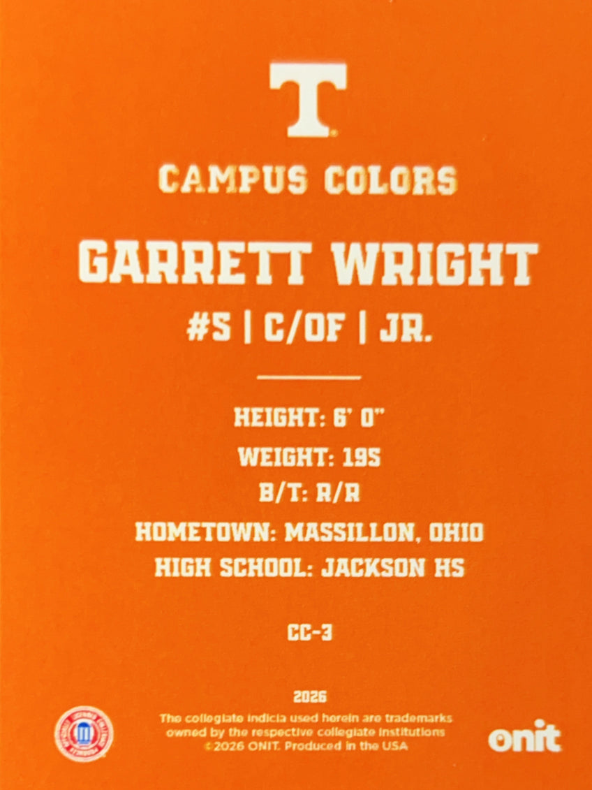 2026 ONIT Campus Colors Garrett Wright #CC-3