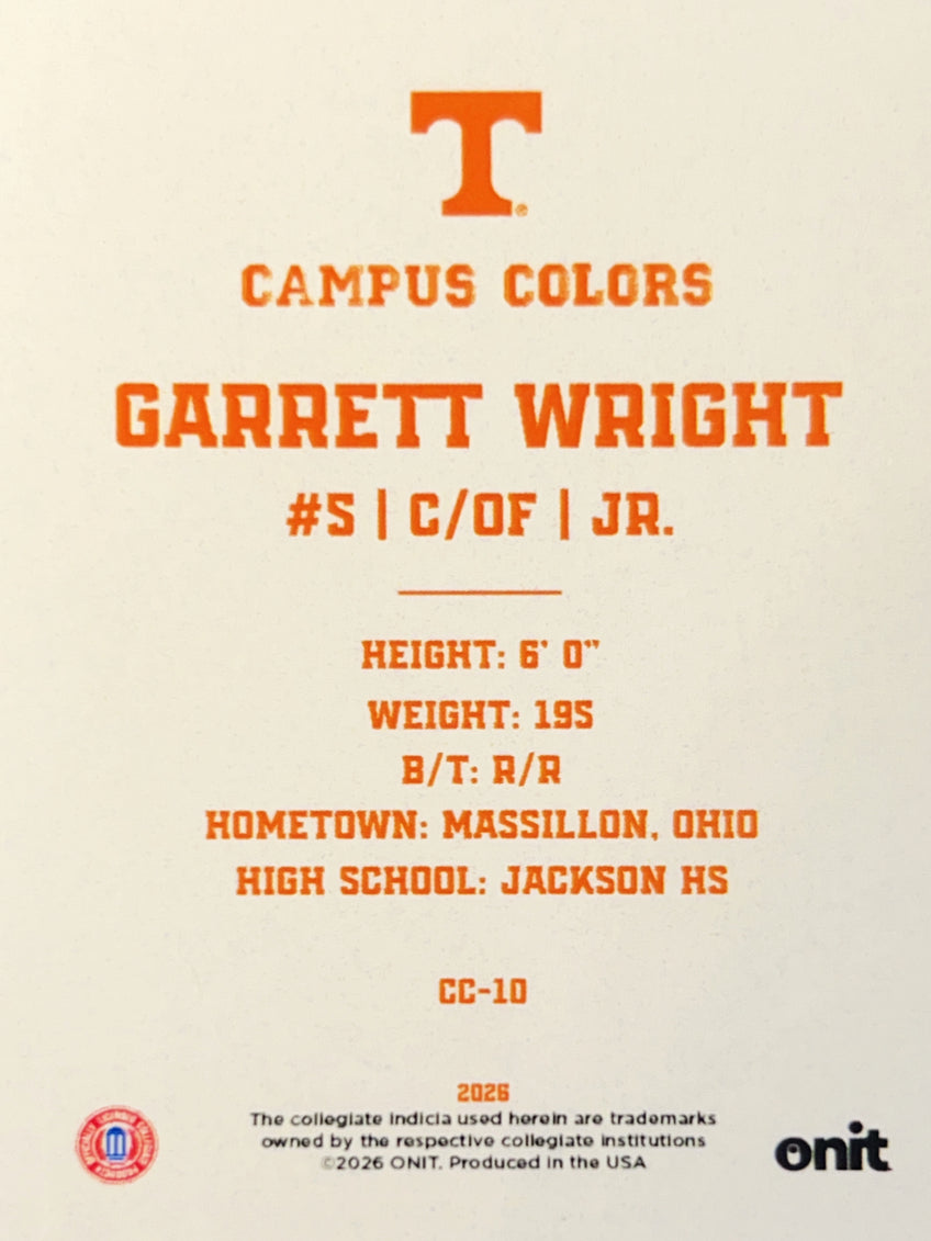 2026 ONIT Campus Colors Garrett Wright #CC-10