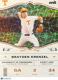 2026 ONIT Tennessee Baseball Brayden Krenzel #GA-2 Holo