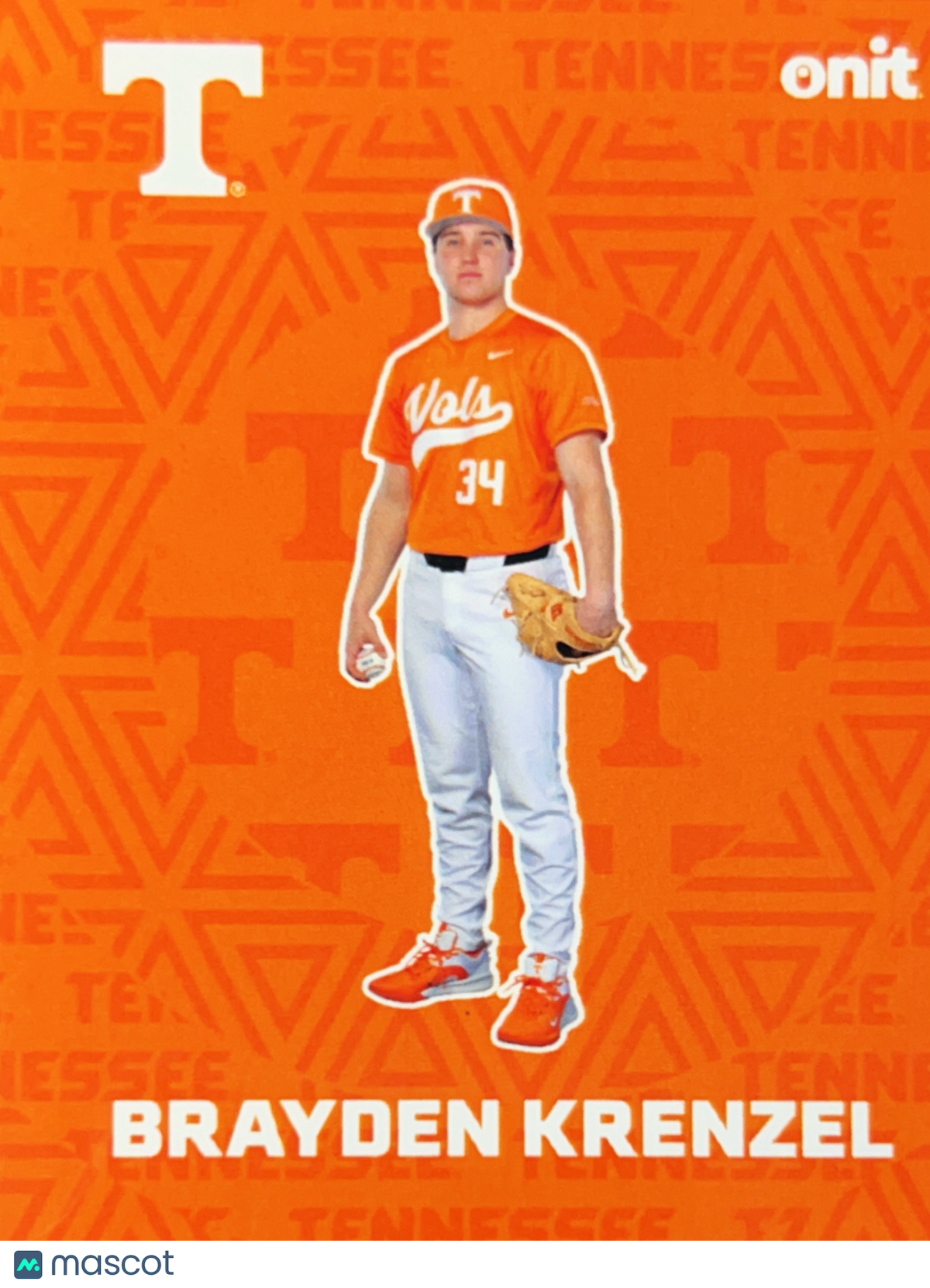 2026 ONIT Tennessee Baseball Brayden Krenzel #F-2