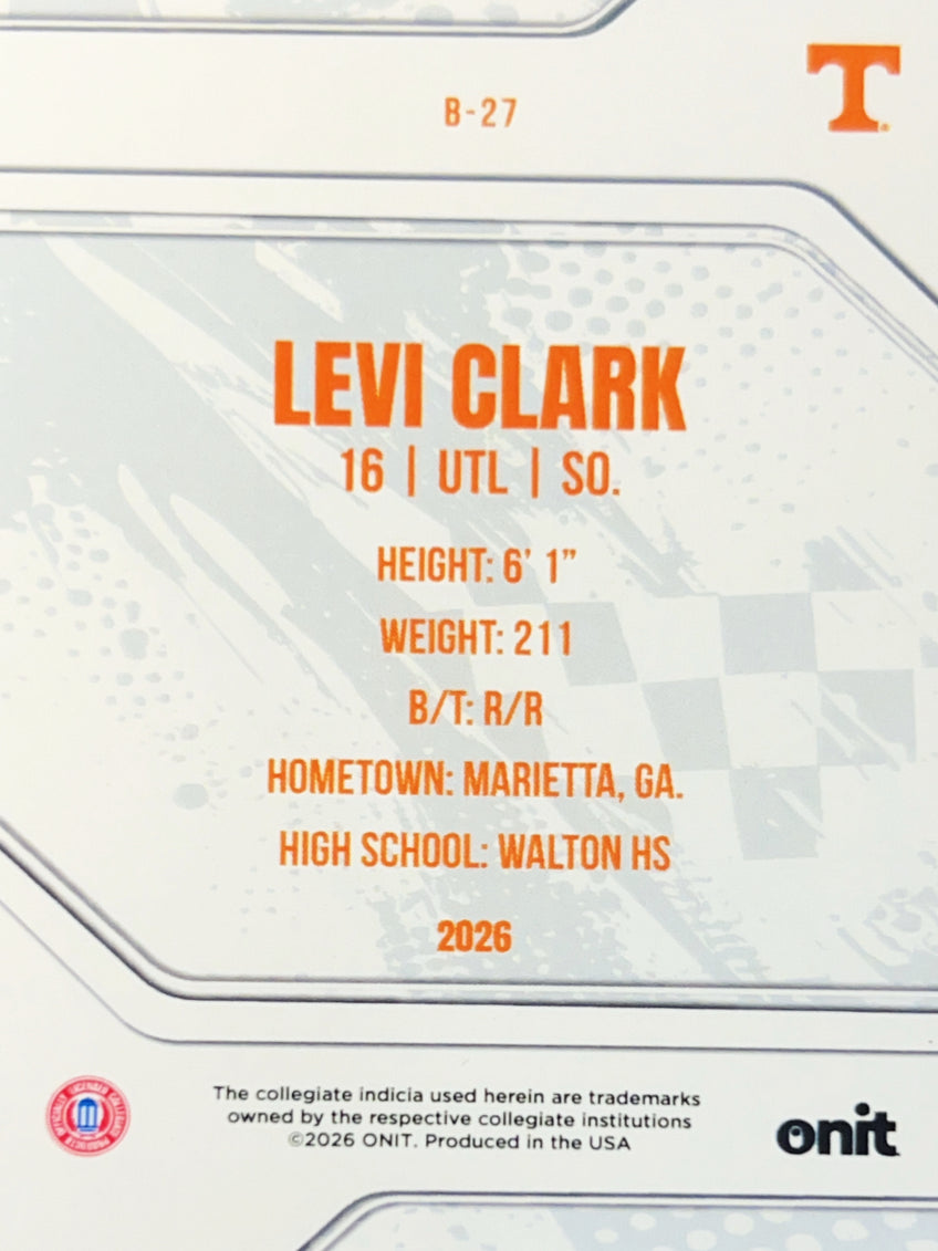 2026 ONIT Tennessee Baseball Levi Clark #B-27