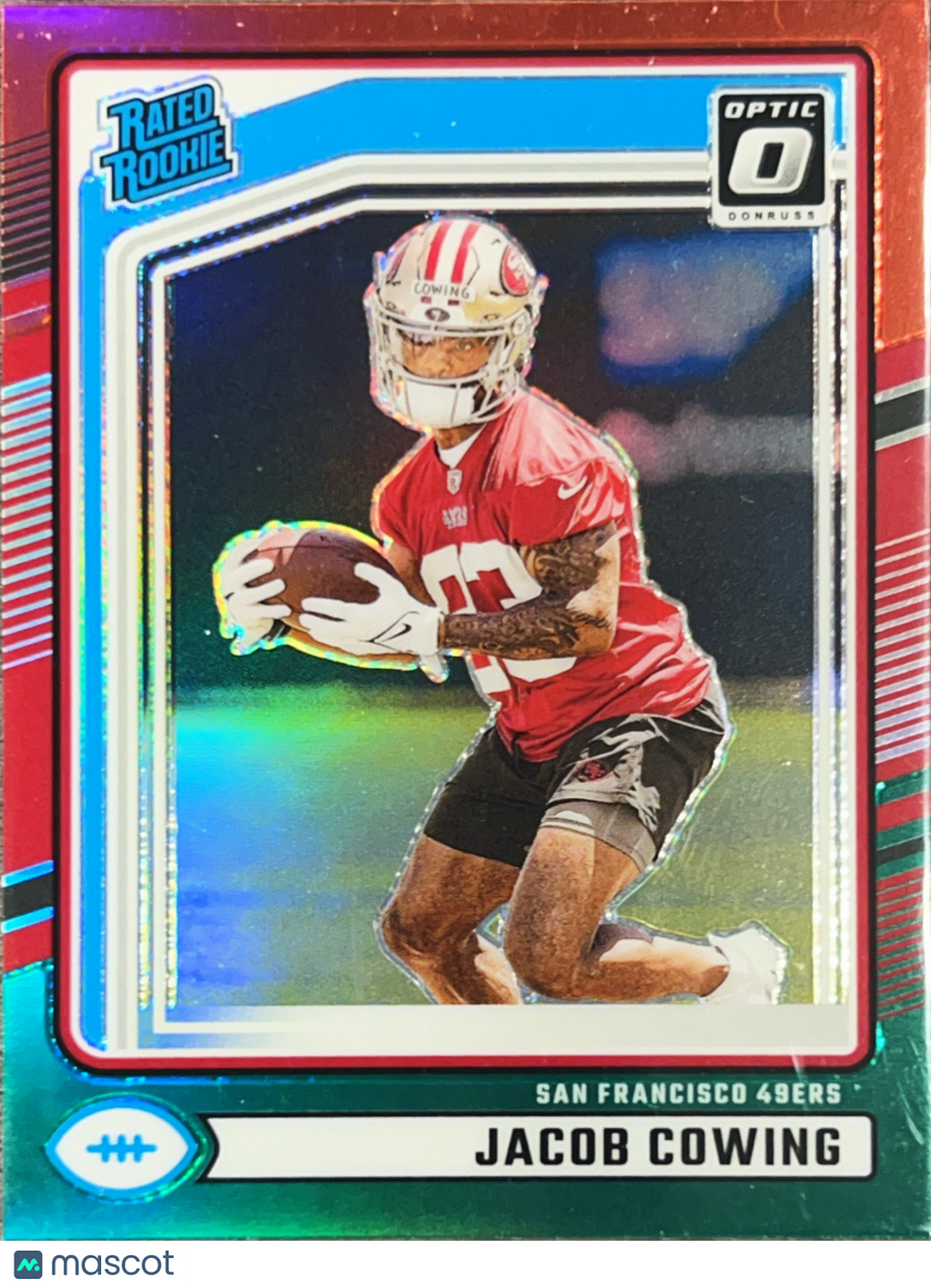 2024 Panini Donruss Optic Prizm Jacob Cowing #378 Red & Green