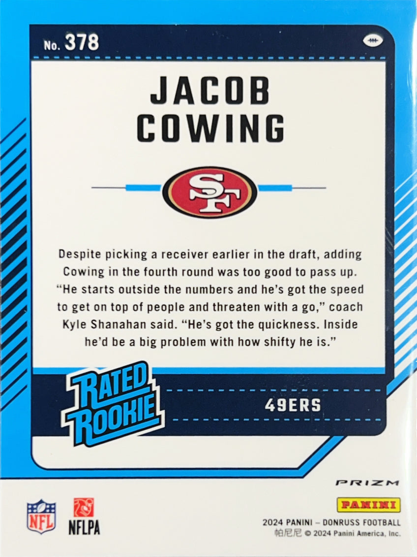 2024 Panini Donruss Optic Prizm Jacob Cowing #378 Red & Green