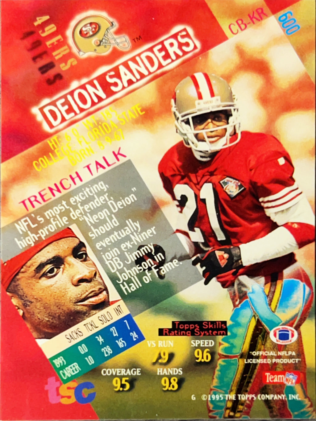 1995 Topps Stadium Club Deion Sanders #600