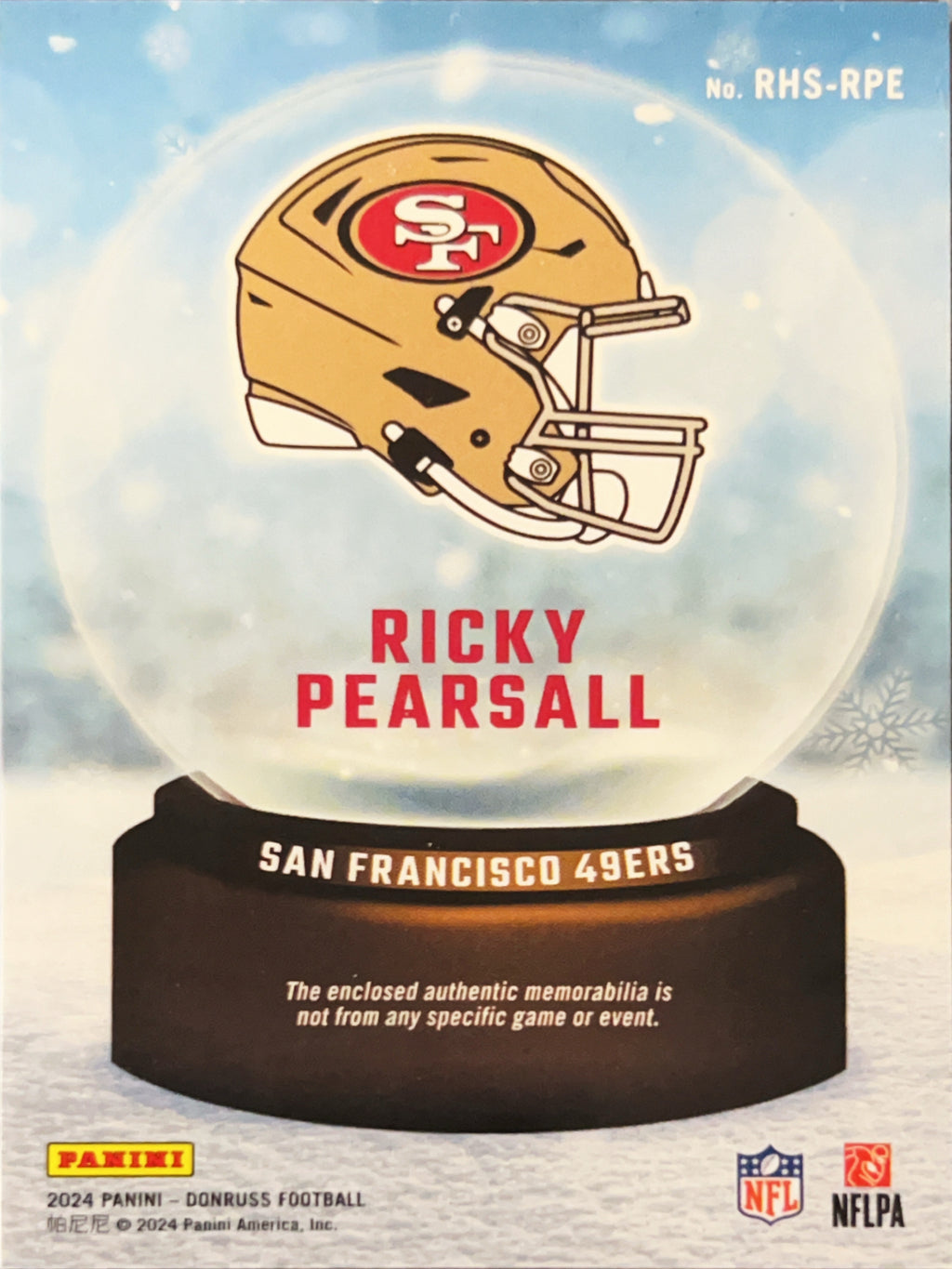 2024 Donruss Rookie Sweaters Ricky Pearsall #RHS-RPE RC Rookie Sweater Patch