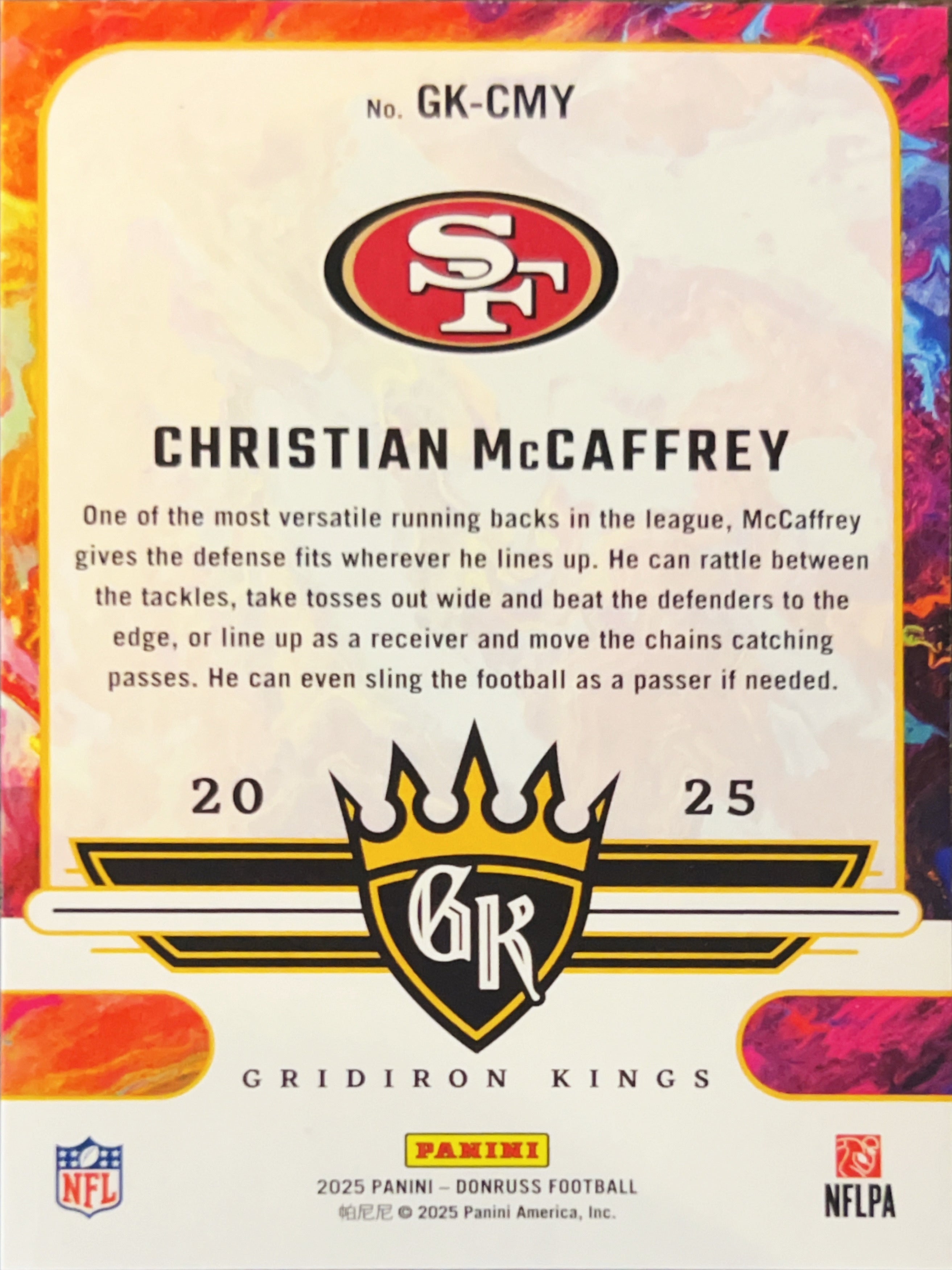 2025 Donruss Gridiron Kings Christian McCaffrey #GK-CMY