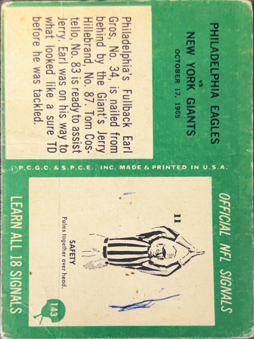 1966 Philadelphia Football Earl Gros Tom Costello Jerry Hillebrand #143