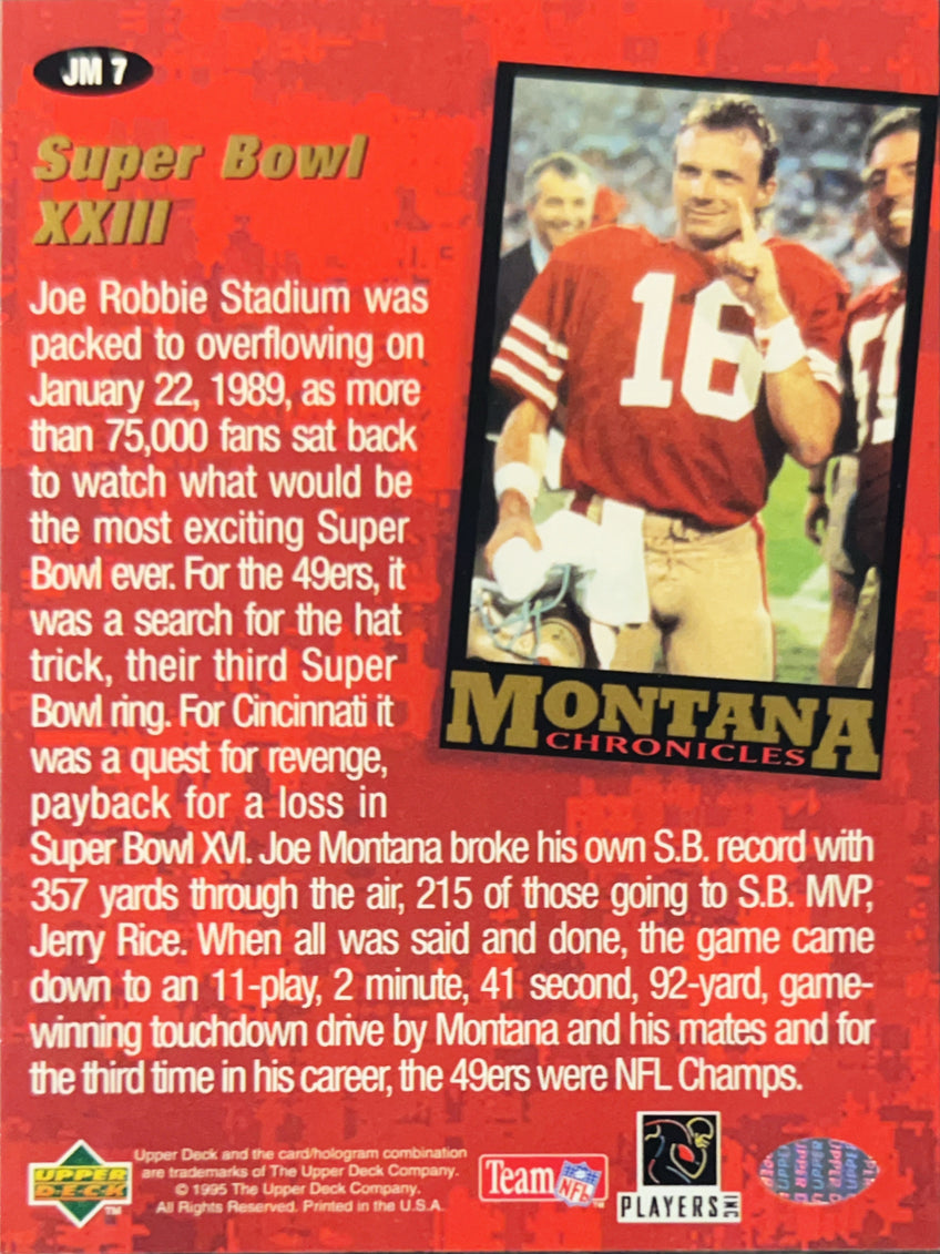 1995 Upper Deck Collector's Choice Montana Chronicles Joe Montana #JM7