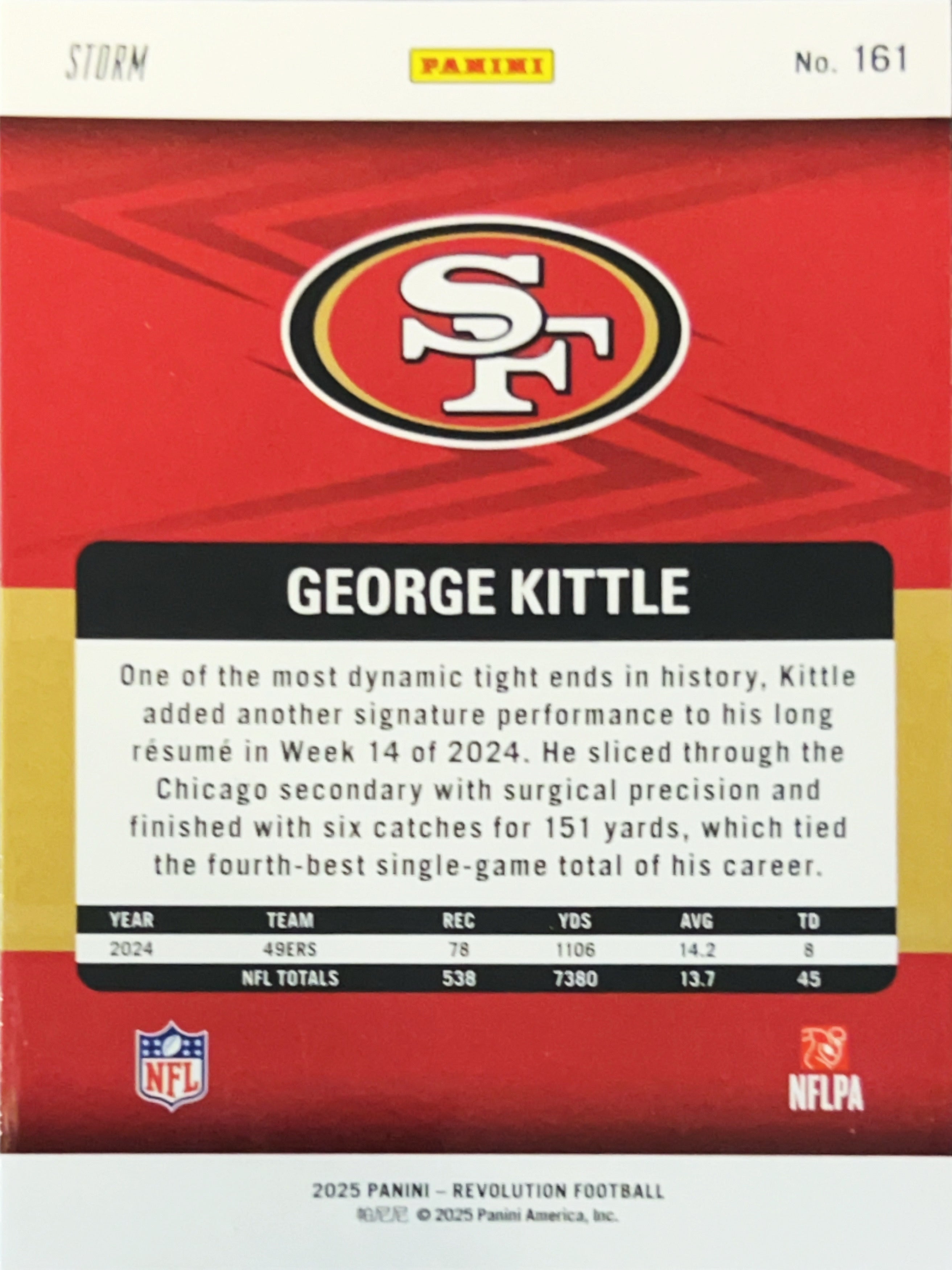2025 Panini Revolution Football George Kittle #161 Storm
