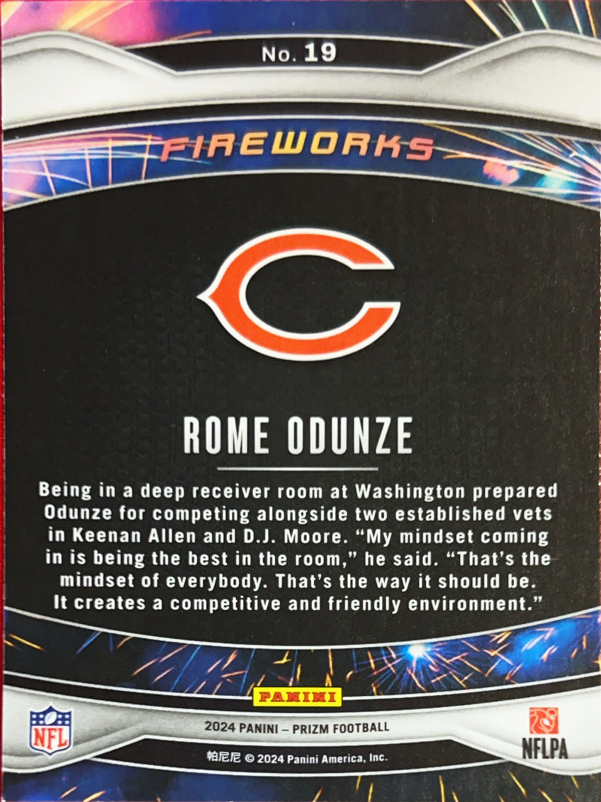 2024 Panini Prizm Fireworks Rome Odunze #19 RC