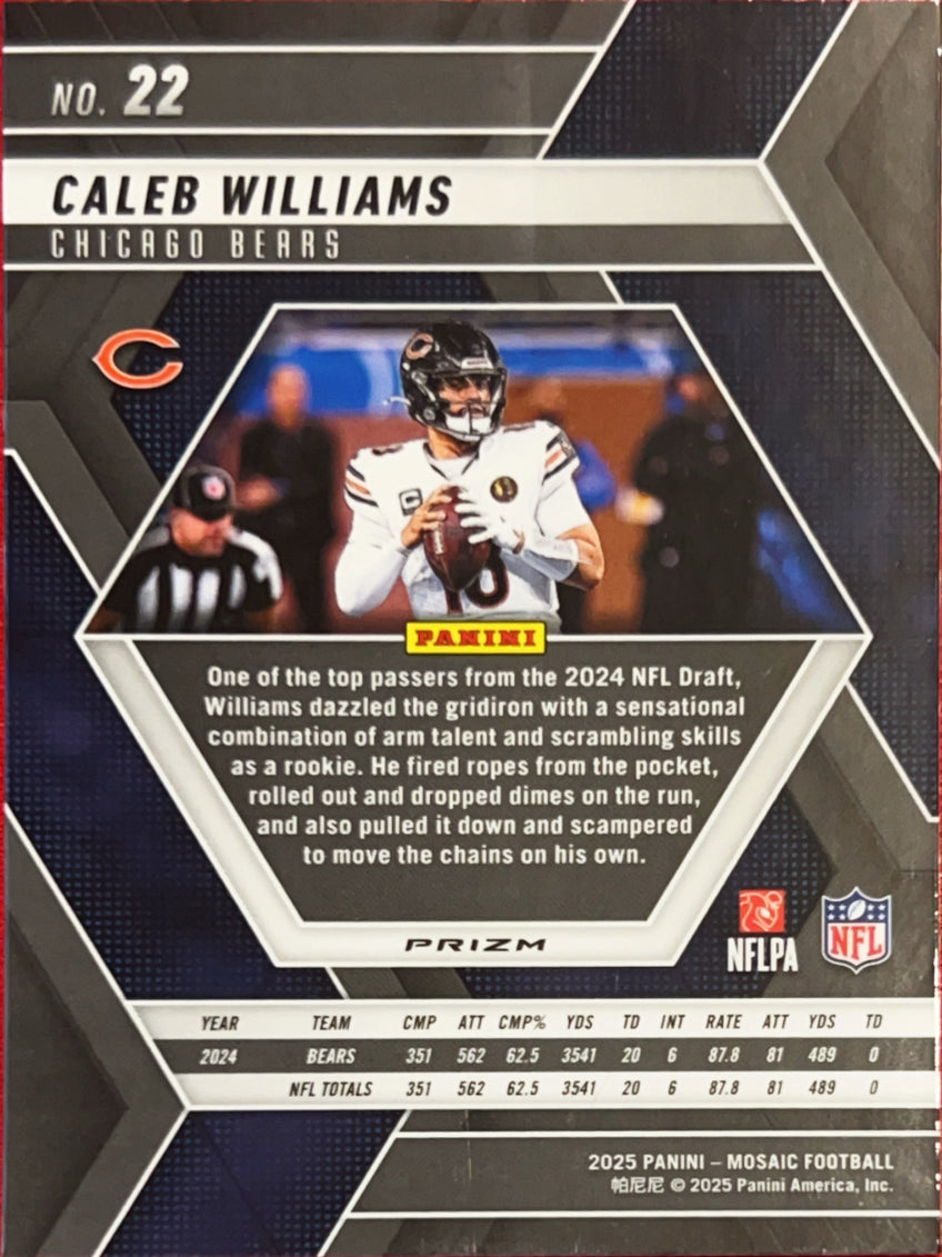 2025 Panini Prizm Mosaic Caleb Williams #22 Silver