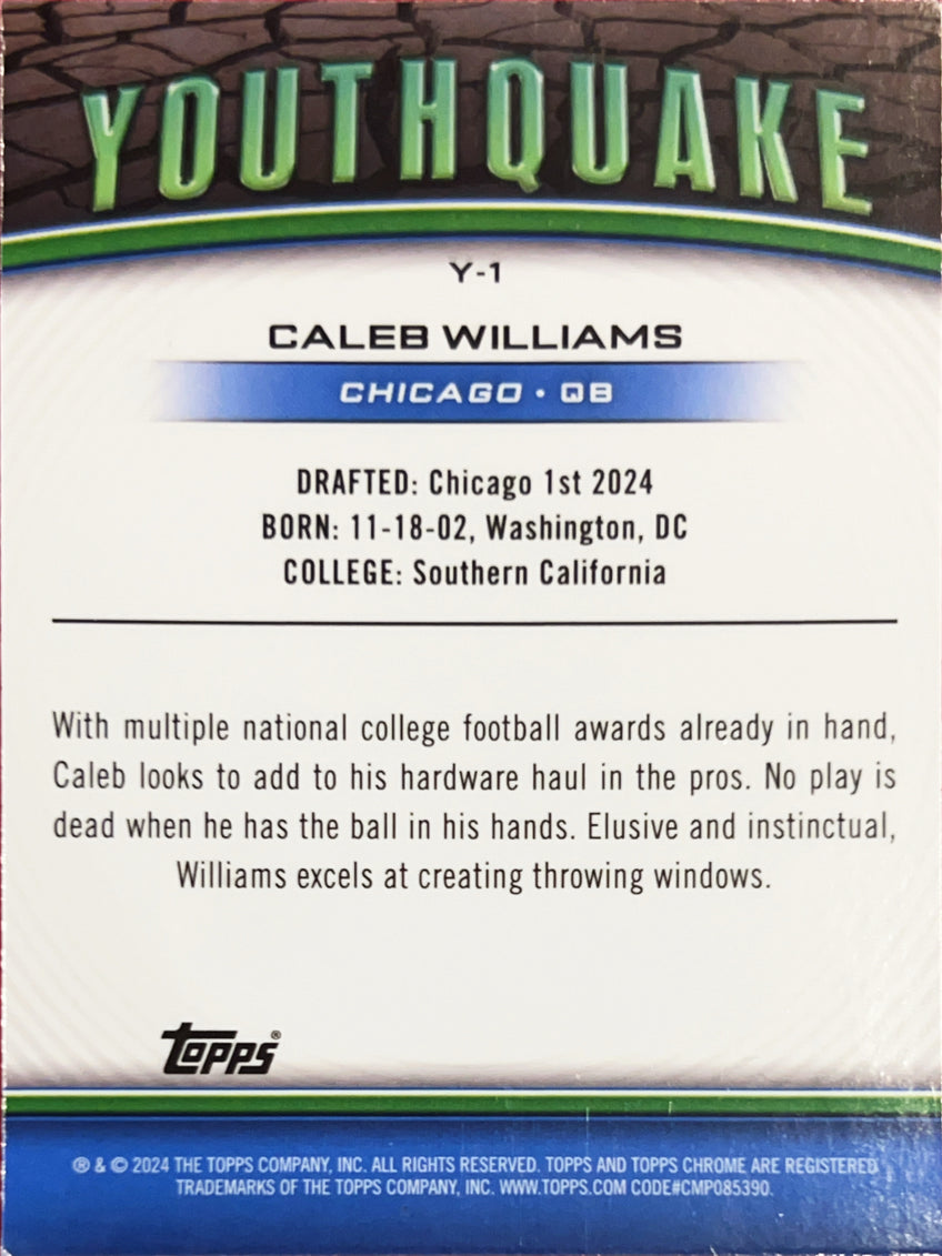 2024 Topps Chrome Youthquake Caleb Williams #Y-1 RC