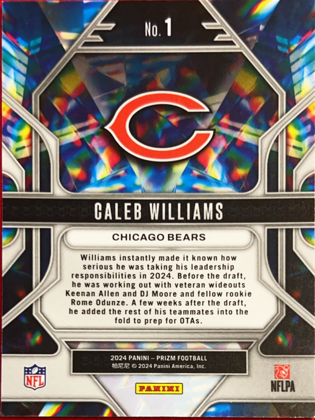 2024 Panini Prizm Prizmatic Caleb Williams #1 RC