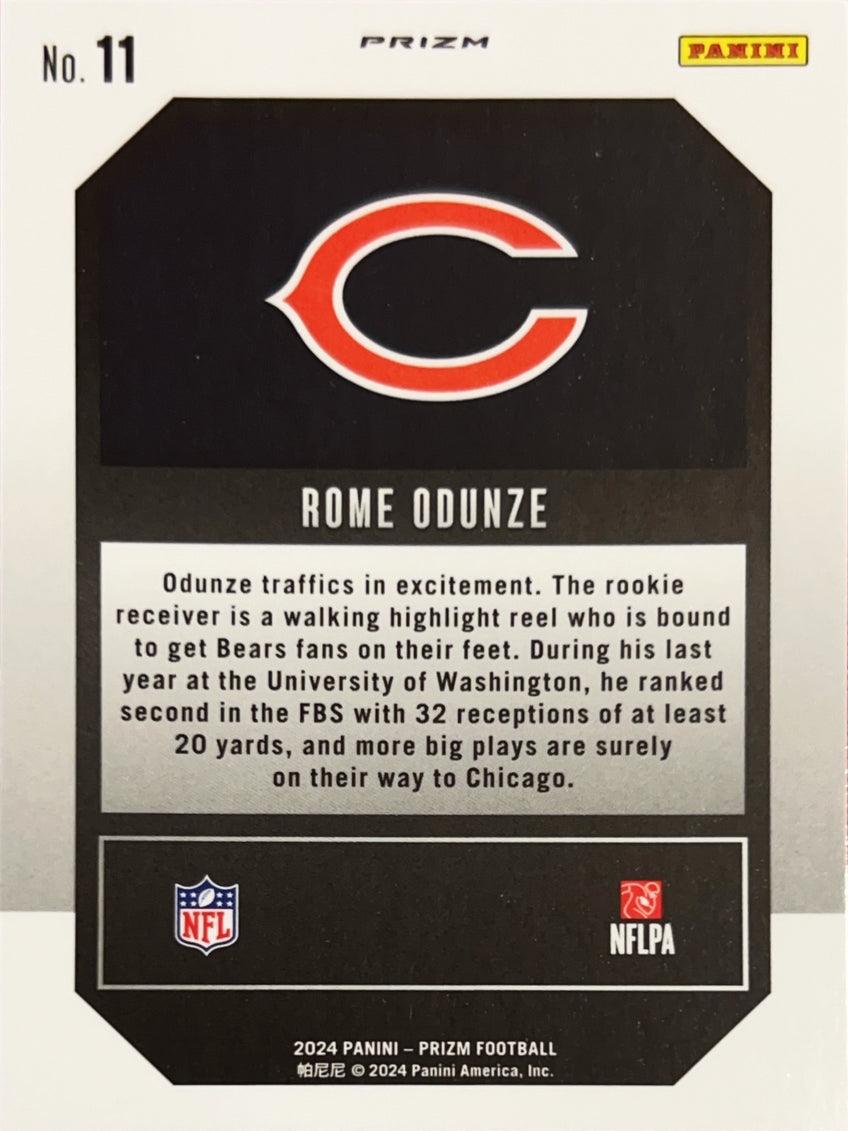 2024 Panini Prizm Emergent Rome Odunze #11 Green RC