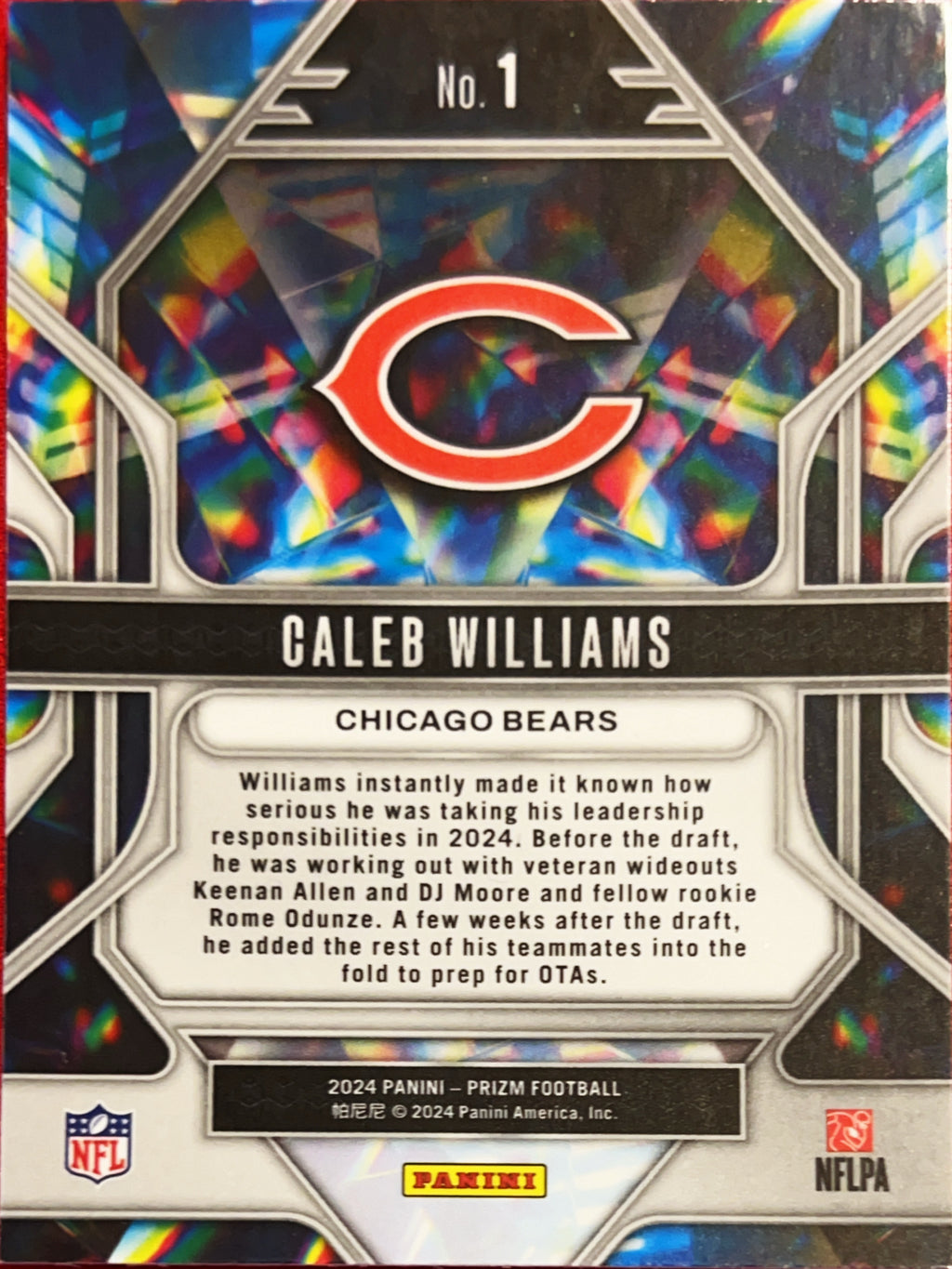2024 Panini Prizm Prizmatic Caleb Williams #1 RC