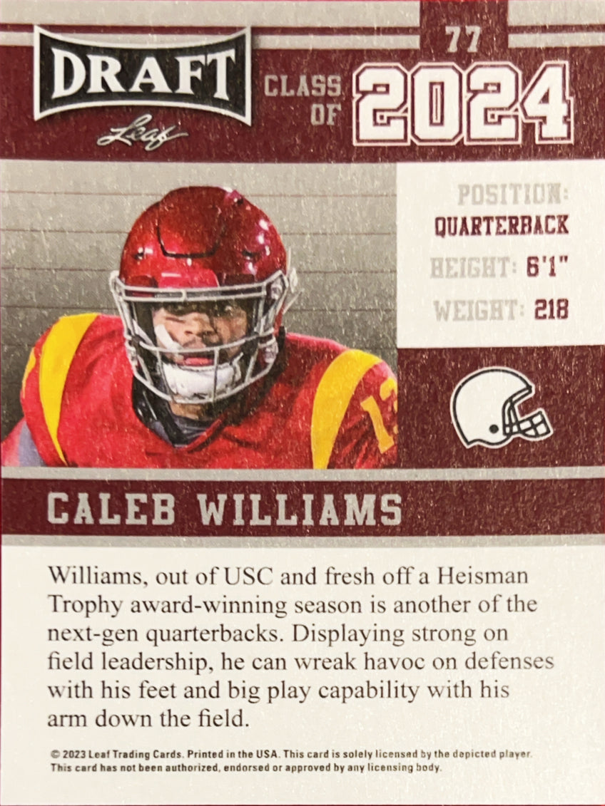 2023 Leaf Draft Caleb Williams #77