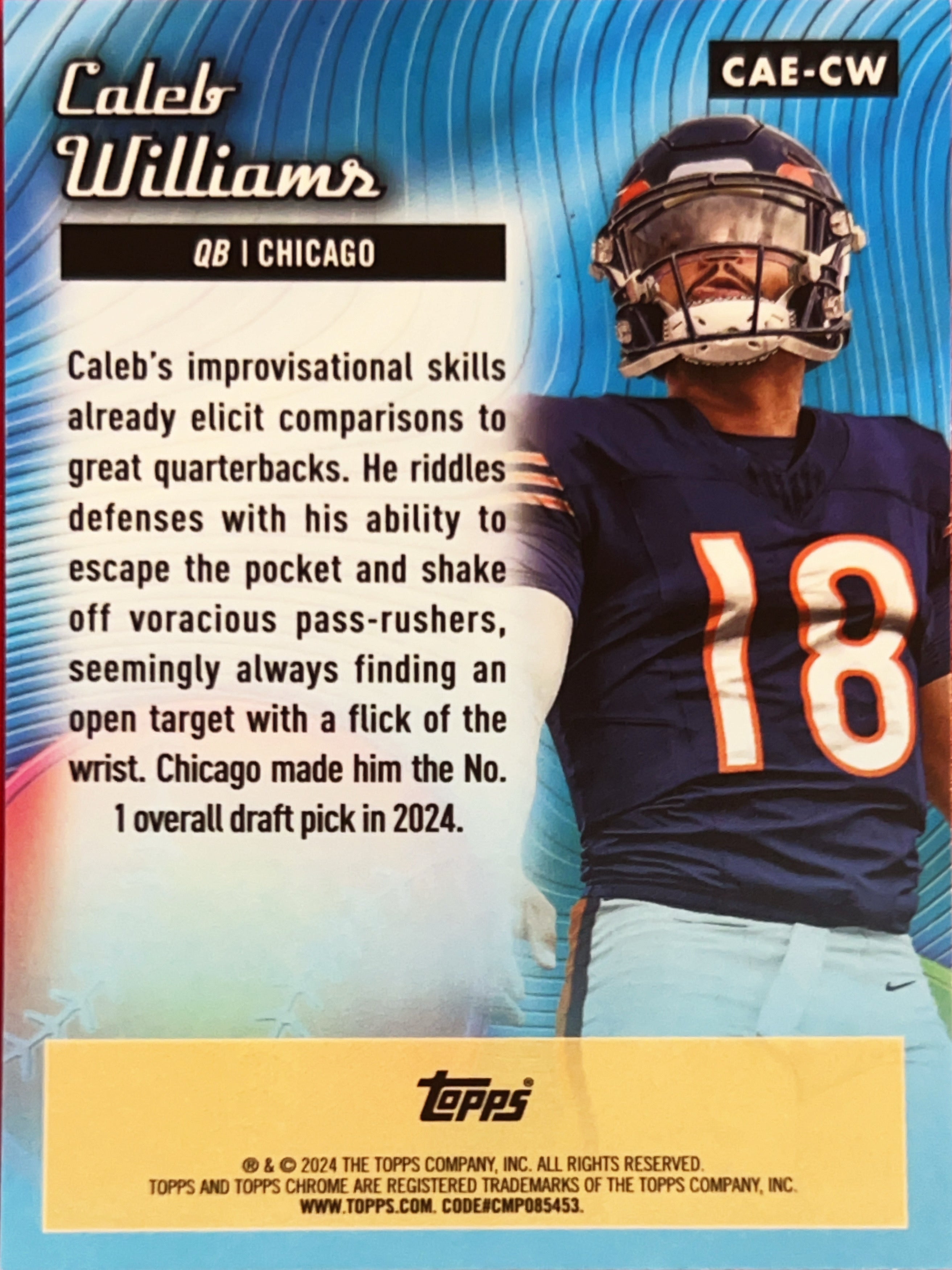 2024 Topps Chrome All-Etch Caleb Williams #CAE-CW RC