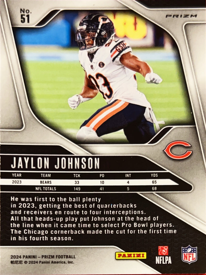 2024 Panini Prizm Jaylon Johnson #51 Red White Blue