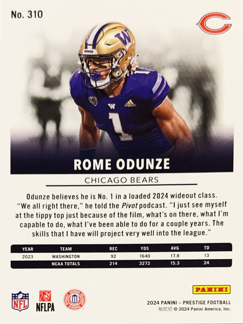 2024 Panini Prestige Football Rome Odunze #310 RC
