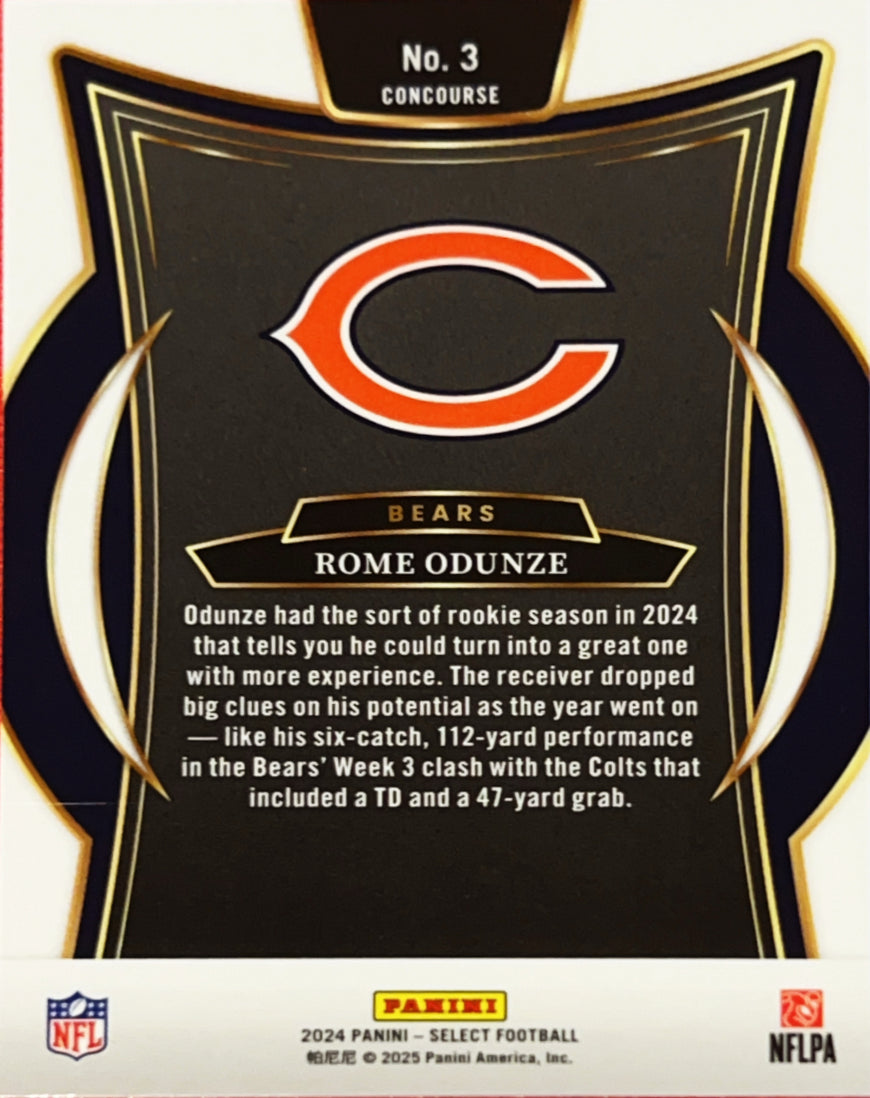2024 Panini Select Concourse Rome Odunze #3 RC