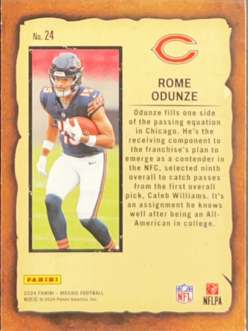2024 Panini Mosaic Notoriety Rome Odunze #24 RC
