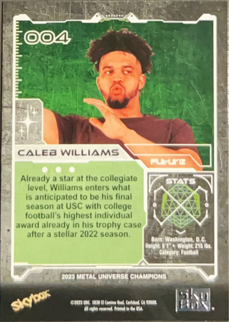 2023 SkyBox Metal Universe Champions Caleb Williams #004