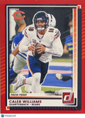 2025 Panini Donruss Caleb Williams #7 Press Proof Red