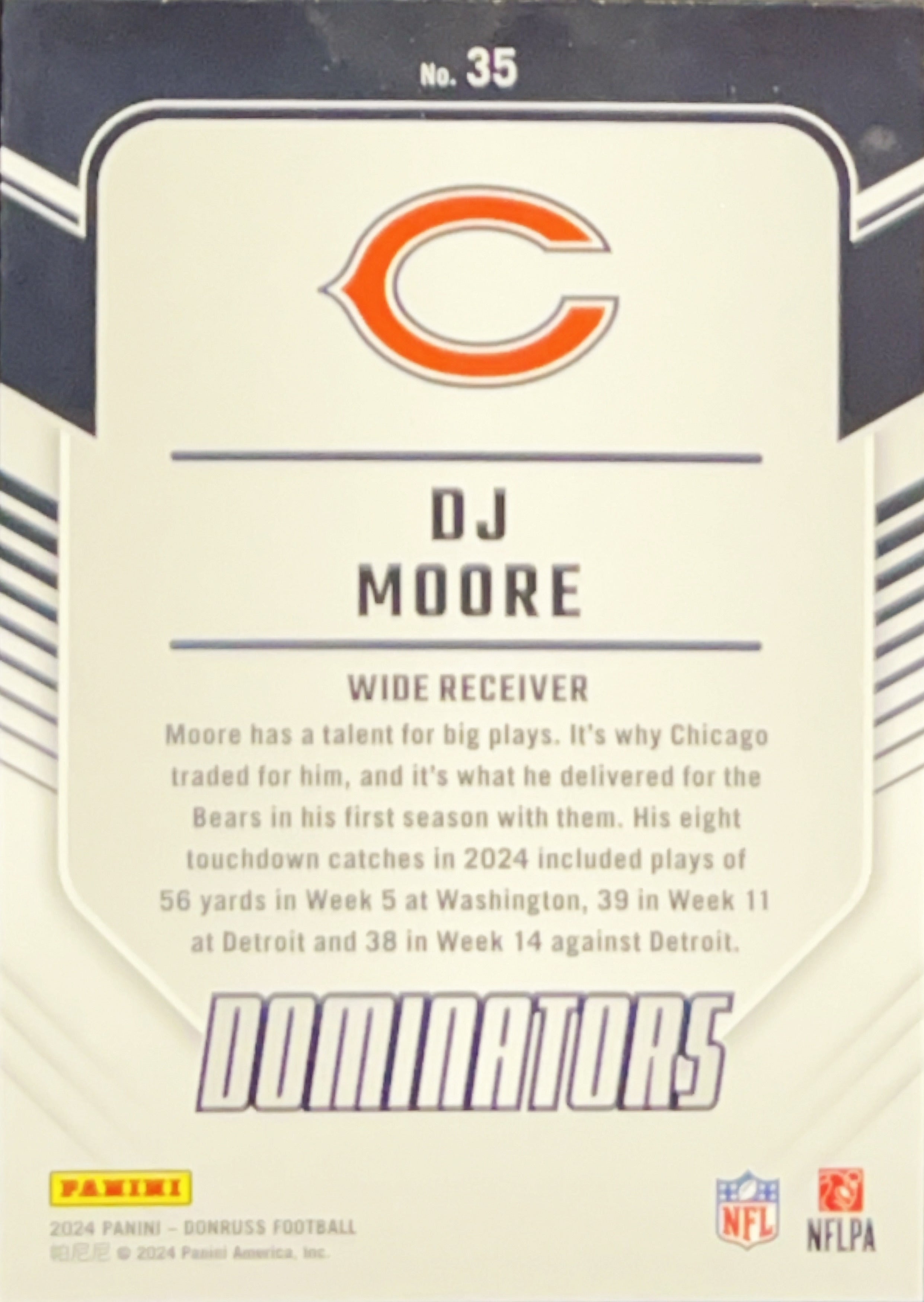 2024 Donruss Dominators DJ Moore #35