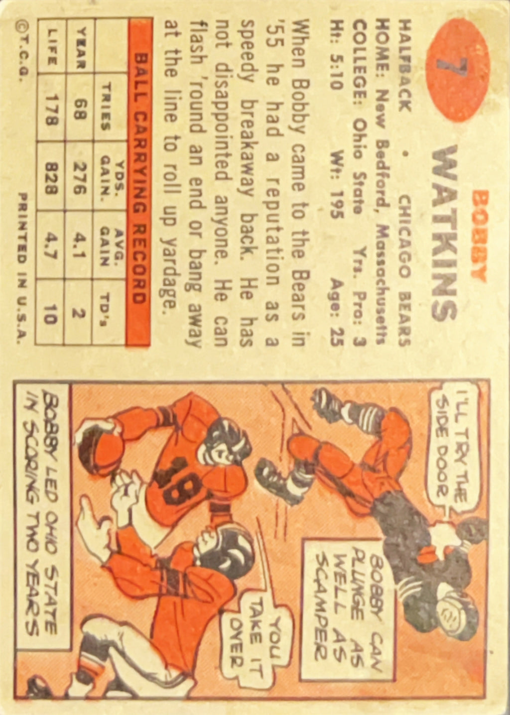 1957 Topps Bobby Watkins #7