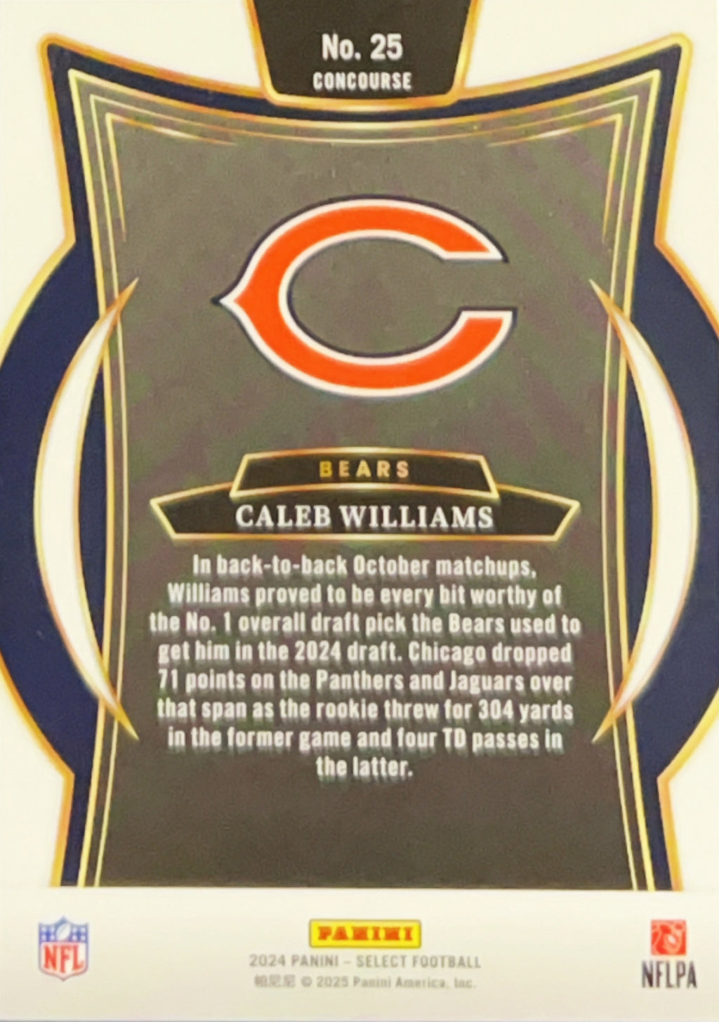 2024 Panini Select Concourse Caleb Williams #25 RC