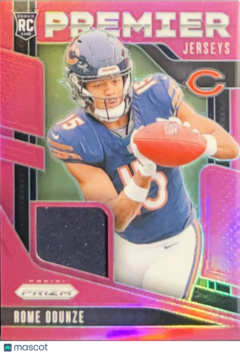 2024 Panini Prizm Premier Jerseys Rome Odunze #PJ-ROE Pink RC Memorabilia Jersey