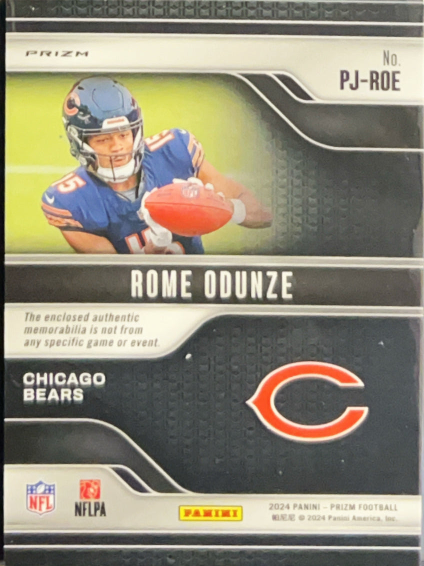 2024 Panini Prizm Premier Jerseys Rome Odunze #PJ-ROE Pink RC Memorabilia Jersey
