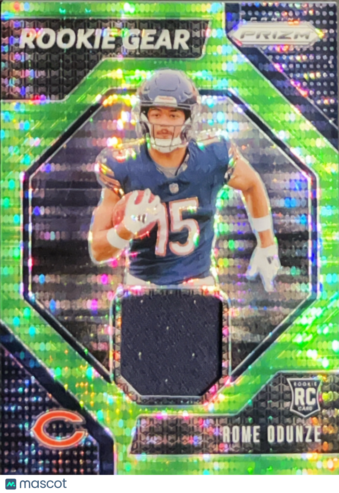 2024 Panini Prizm Rookie Gear Rome Odunze #RG-ROE Green Pulsar RC Memorabilia