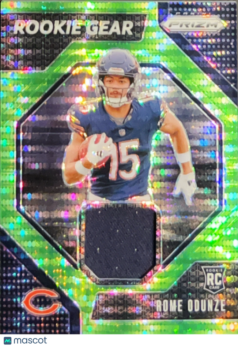 2024 Panini Prizm Rookie Gear Rome Odunze #RG-ROE Green Pulsar RC Memorabilia