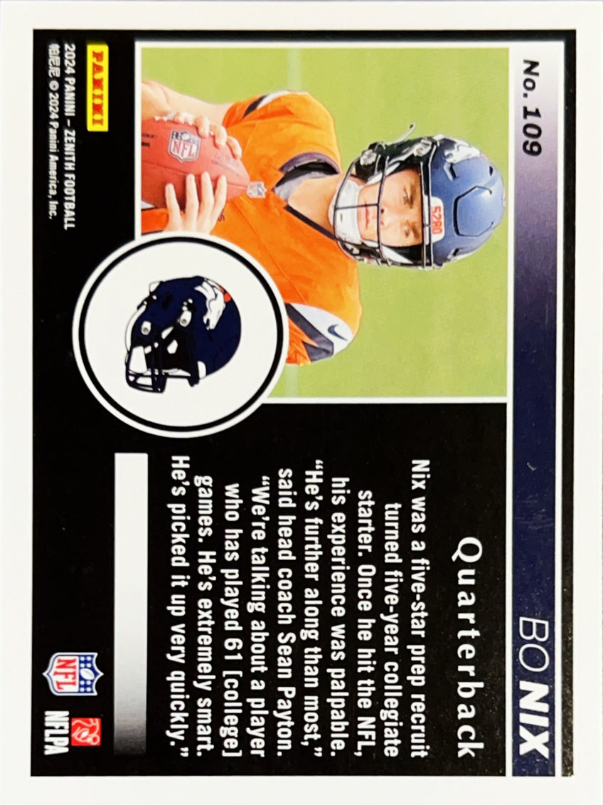 2024 Panini Zenith Football Bo Nix #109 RC