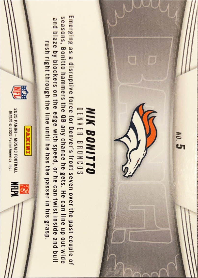 2025 Panini Mosaic Bang! Nik Bonitto #5