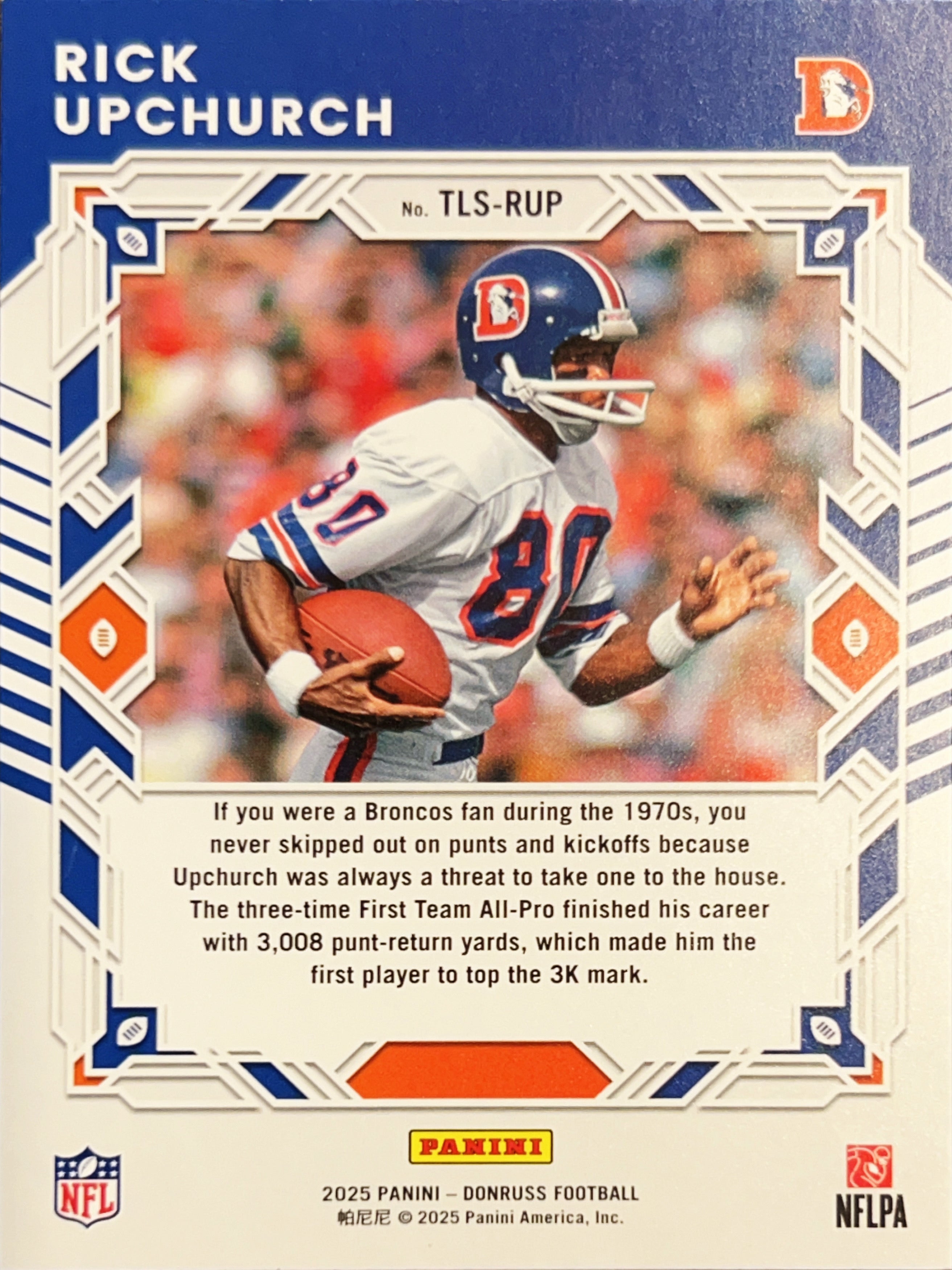 2025 Panini Donruss Football Legend Series Rick Upchurch #TLS-RUP Holo