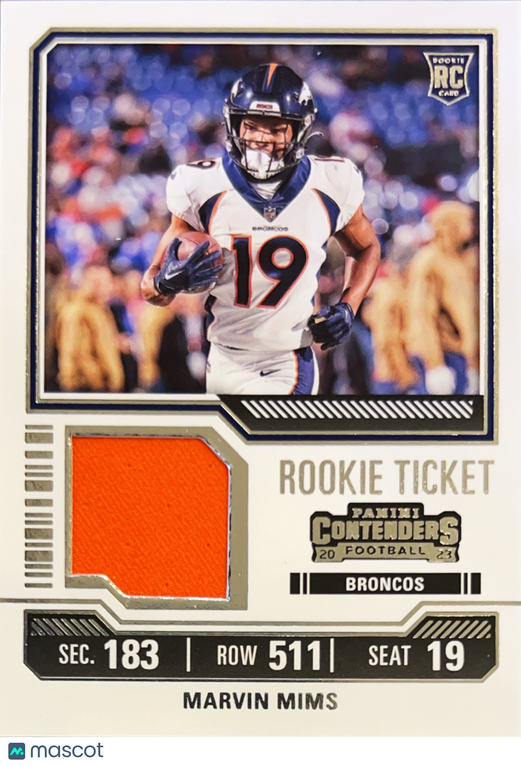 2023 Panini Contenders Football Marvin Mims #TS24 RC Memorabilia