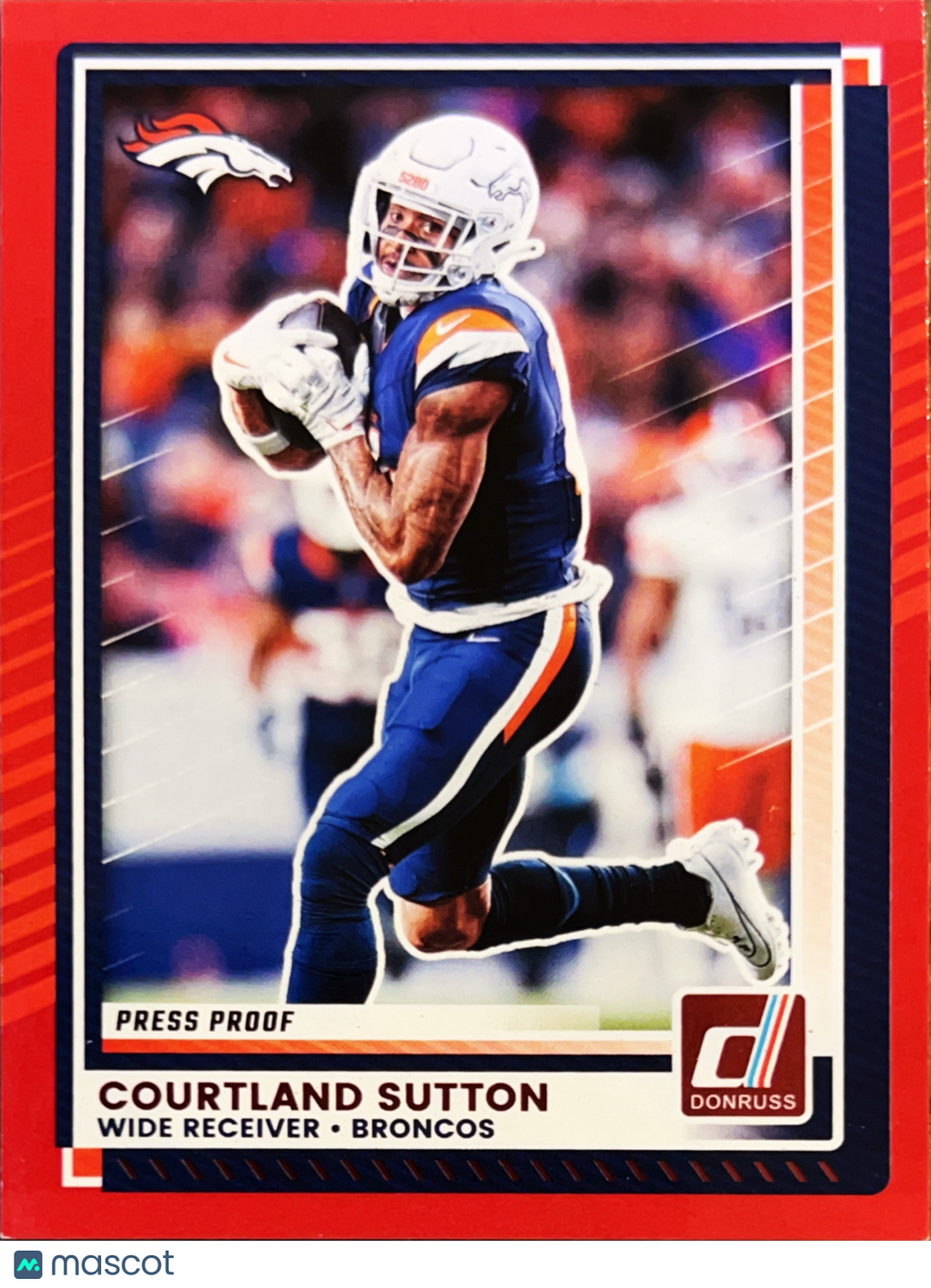 2025 Panini Donruss Football Courtland Sutton #298 Press Proof Red