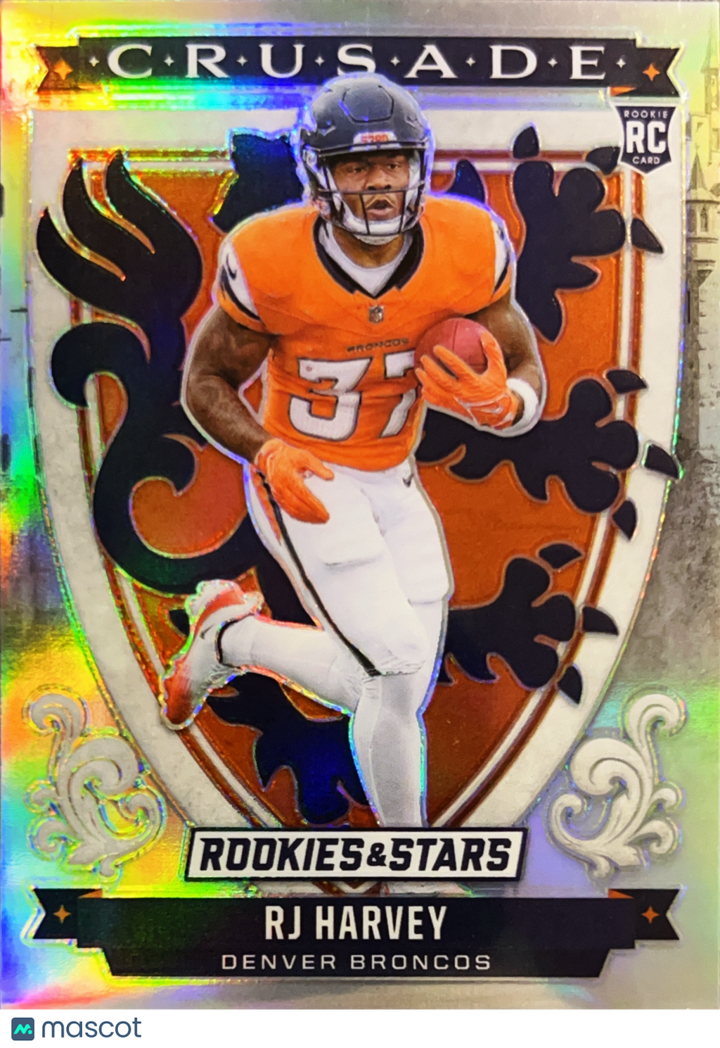 2025 Panini Rookies & Stars Prizm Crusade RJ Harvey #26 Silver RC