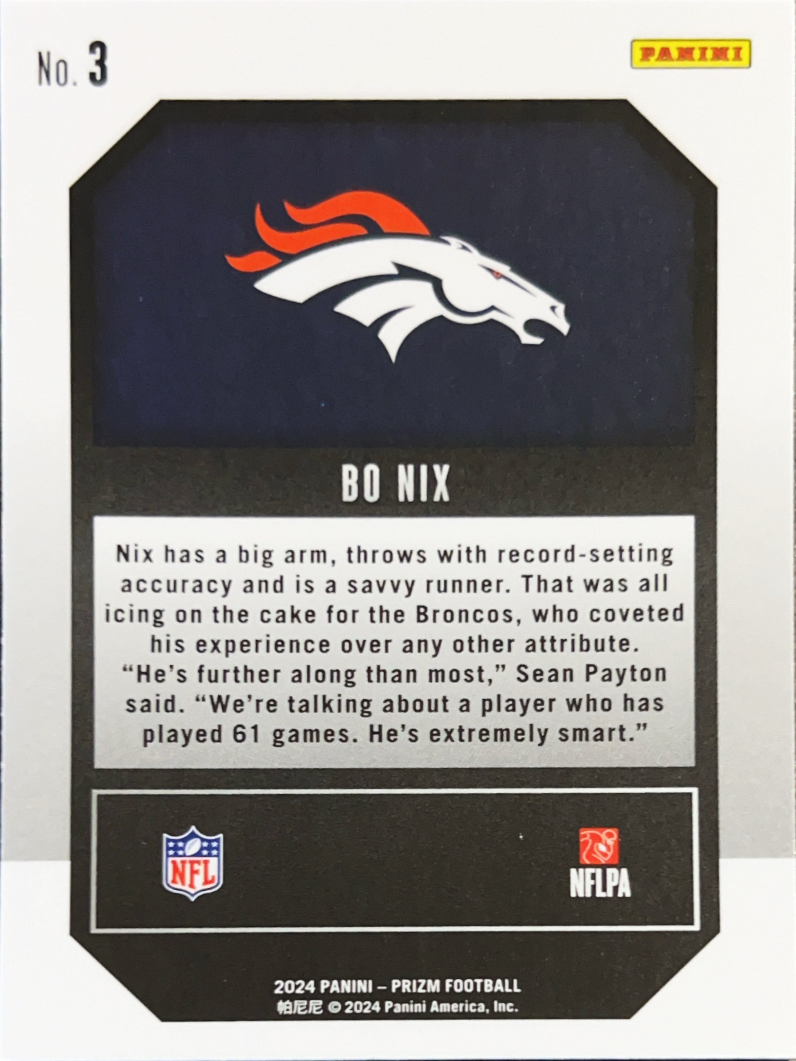 2024 Panini Prizm Emergent Bo Nix #3 RC