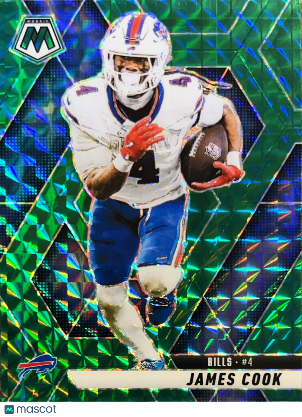 2025 Panini Mosaic Prizm James Cook #201 Green