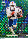 2025 Panini Mosaic Prizm James Cook #201 Green
