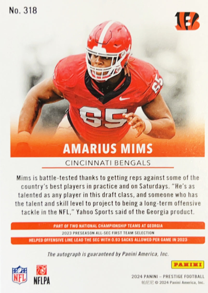2024 Panini Prestige Football Xtra Points Amarius Mims #318 RC