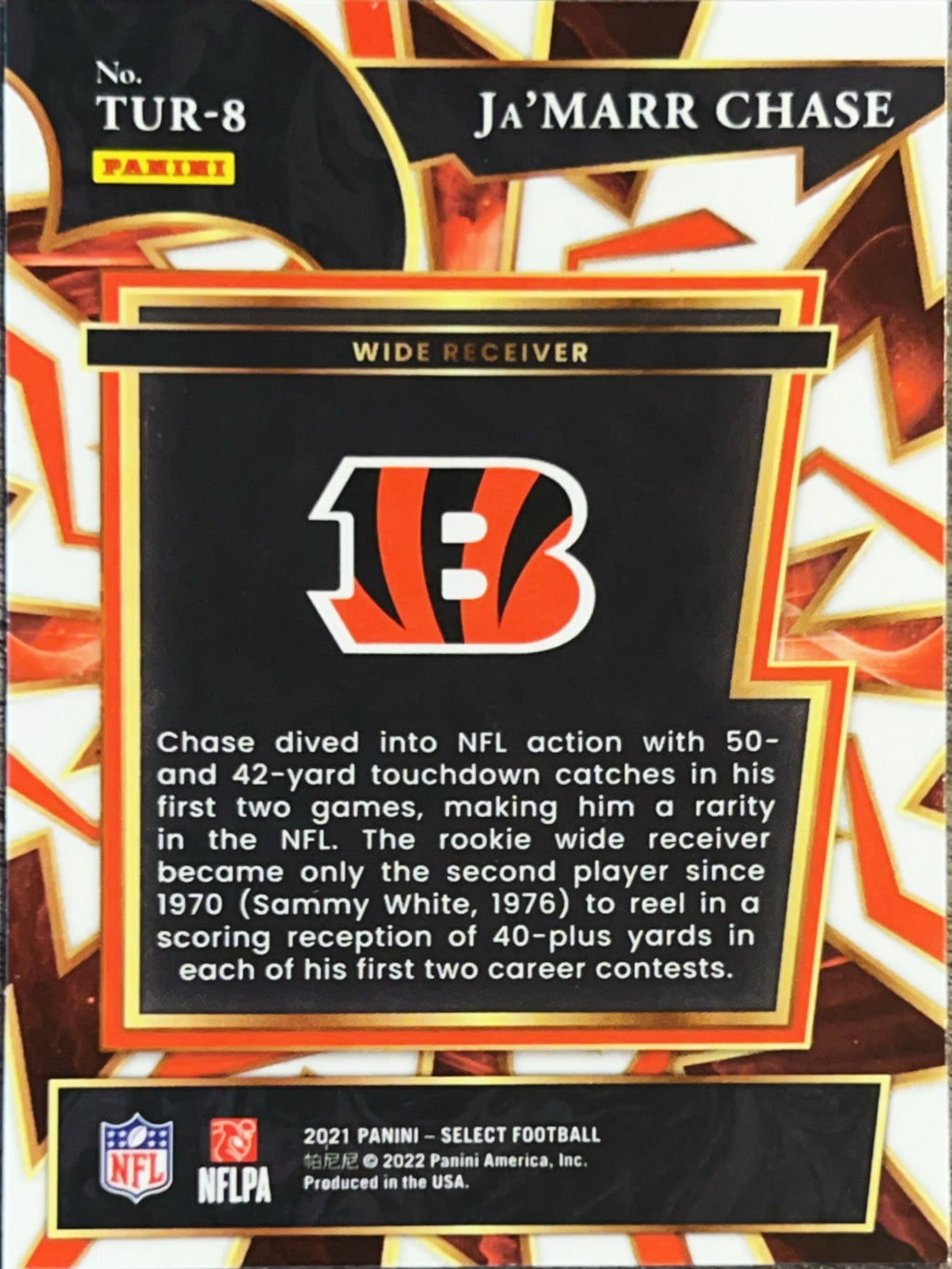 2022 Panini Select Turbocharged Ja'Marr Chase #TUR-8