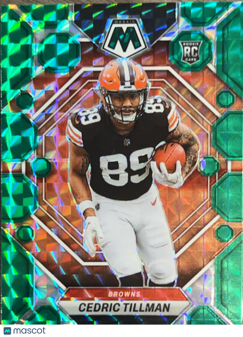 2023 Panini Mosaic Cedric Tillman #296 Green RC