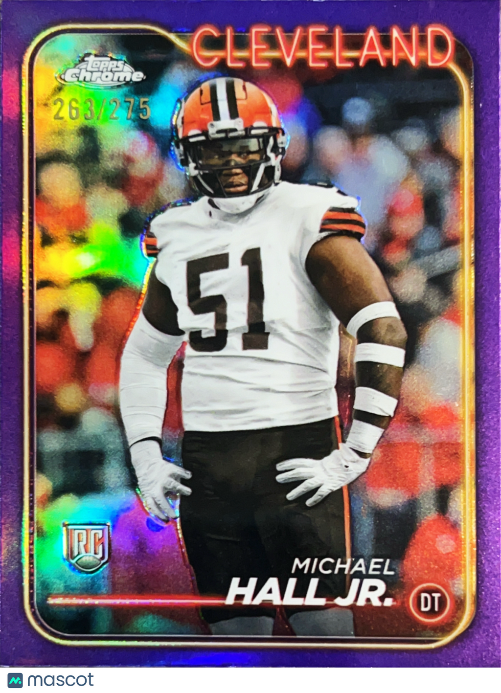 2024 Topps Chrome Michael Hall Jr. #268 Purple Refractor /275
