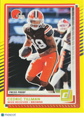 2025 Panini Donruss Football Cedric Tillman #78 Yellow Press Proof