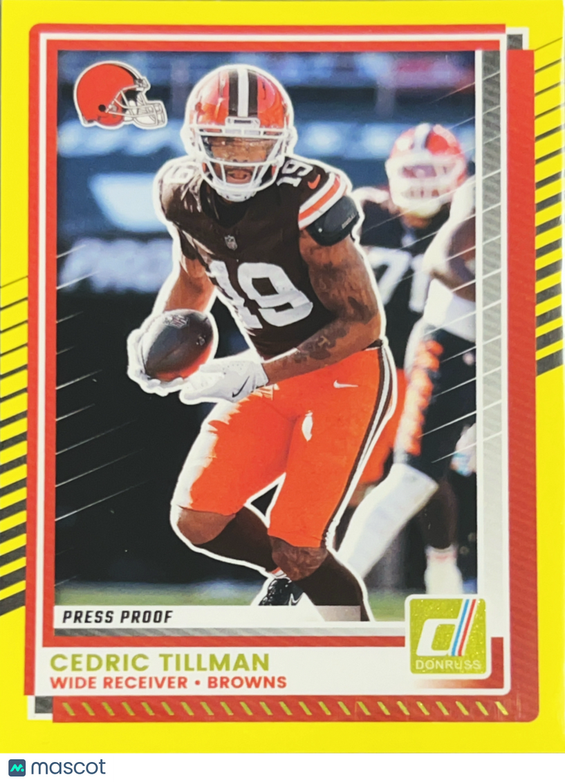 2025 Panini Donruss Football Cedric Tillman #78 Yellow Press Proof