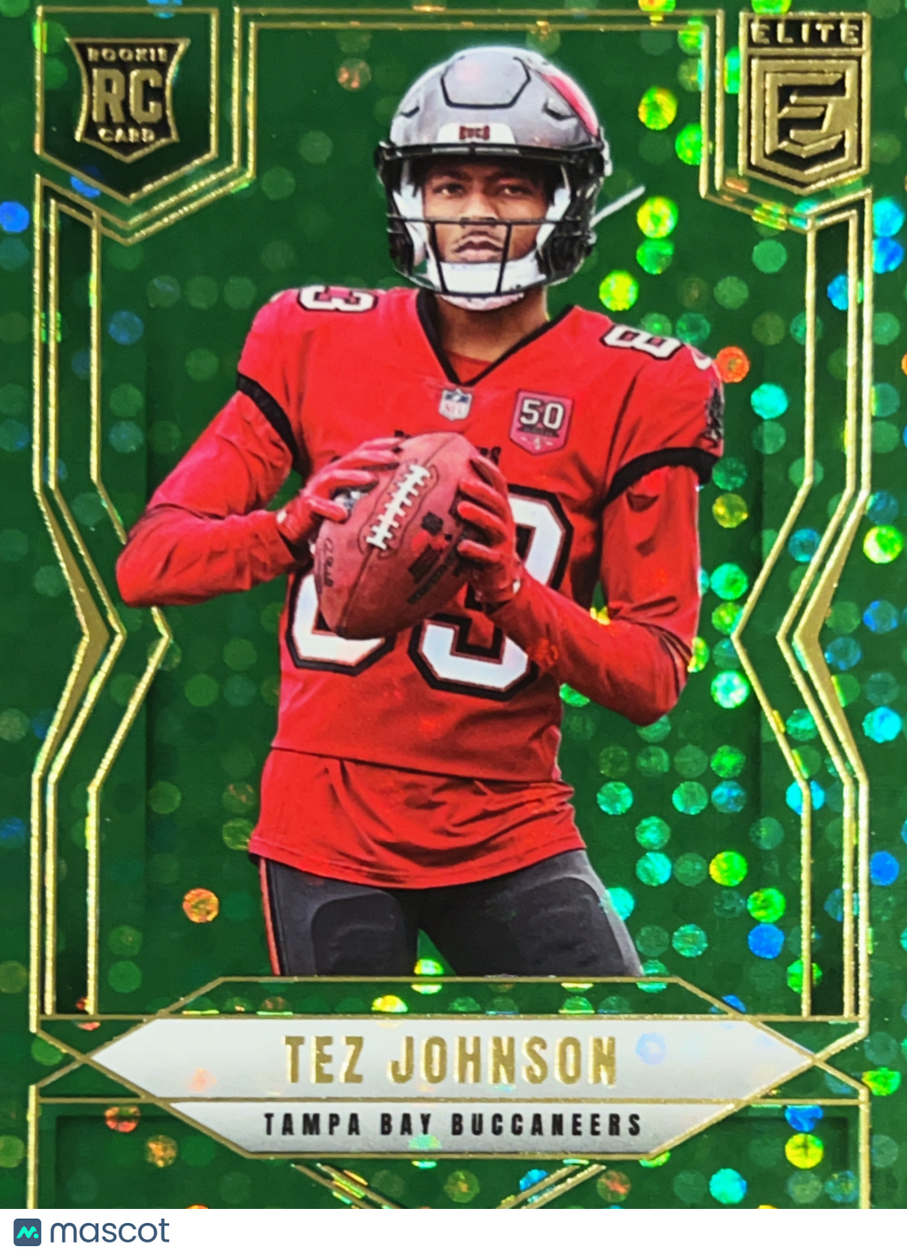 2025 Panini Donruss Elite Tez Johnson #107 Green Disco RC